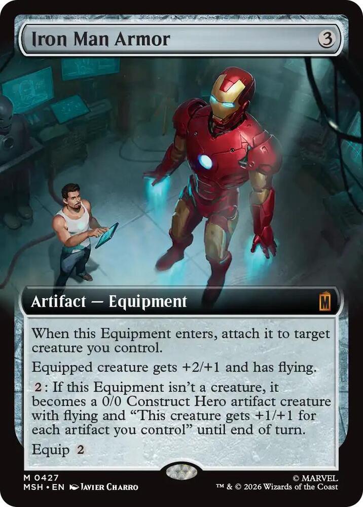 Iron Man Armor (Extended Art) 427 card from Marvel Super Heroes