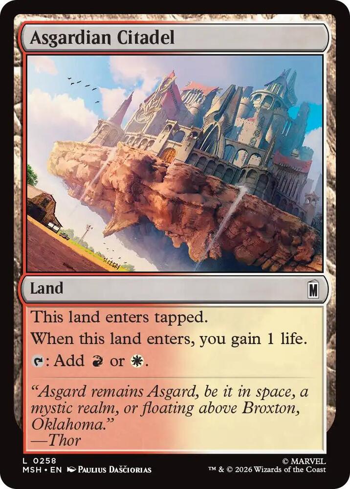 Asgardian Citadel 258 card from Marvel Super Heroes