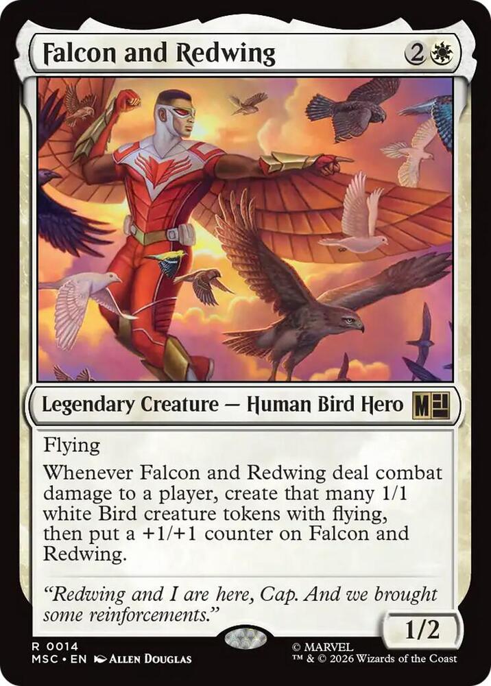 Falcon and Redwing 14 card from Commander: Marvel Super Heroes
