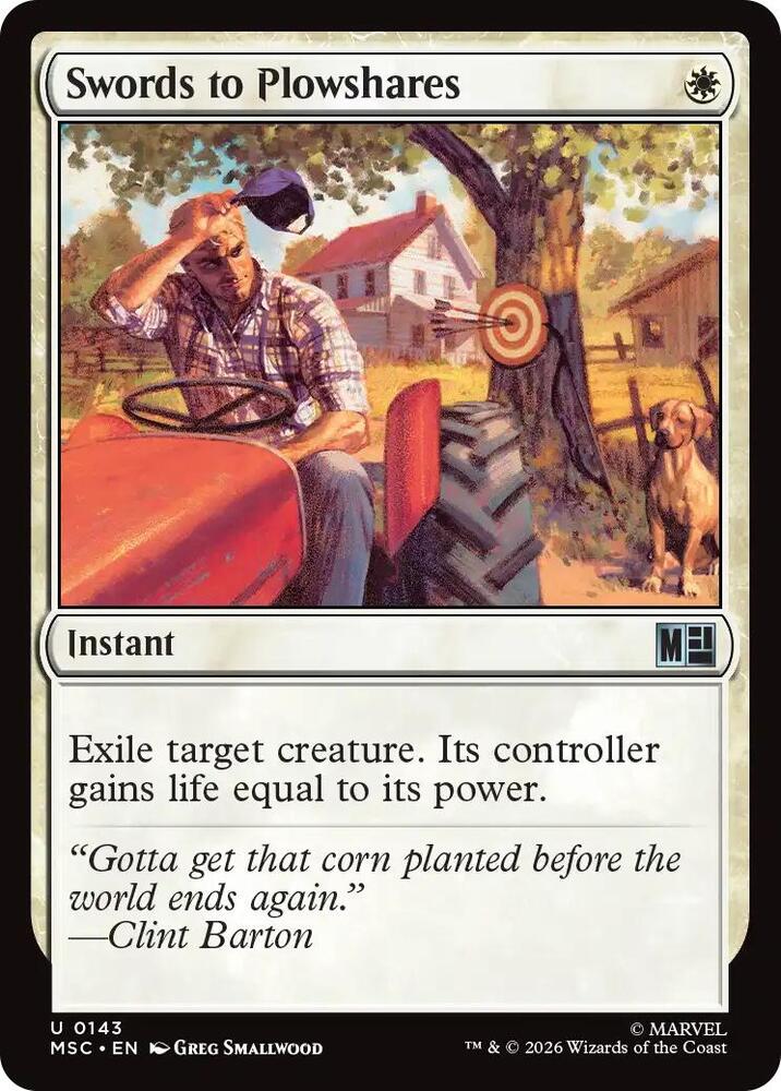 Swords to Plowshares 143 card from Commander: Marvel Super Heroes