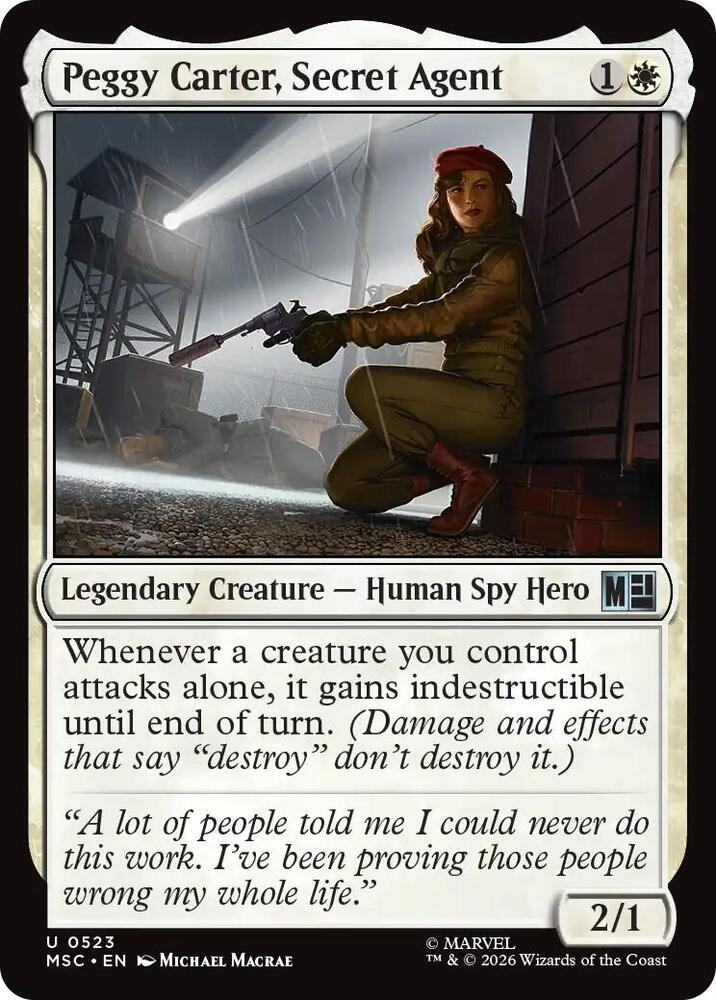 Peggy Carter, Secret Agent 523 card from Commander: Marvel Super Heroes