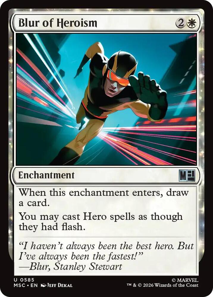 Blur of Heroism 585 card from Commander: Marvel Super Heroes