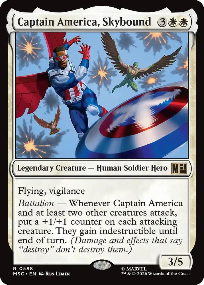 Captain America, Skybound 588 card from Commander: Marvel Super Heroes