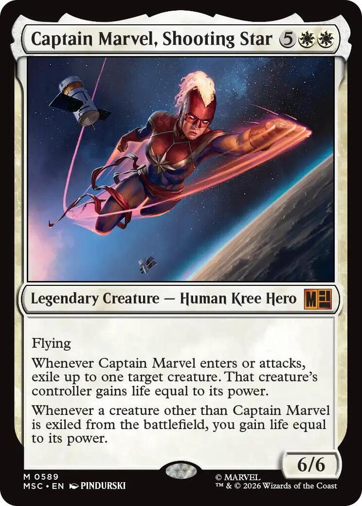 Captain Marvel, Shooting Star 589 card from Commander: Marvel Super Heroes