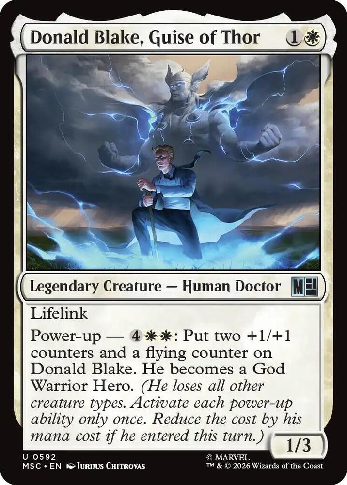 Donald Blake, Guise of Thor 592 card from Commander: Marvel Super Heroes
