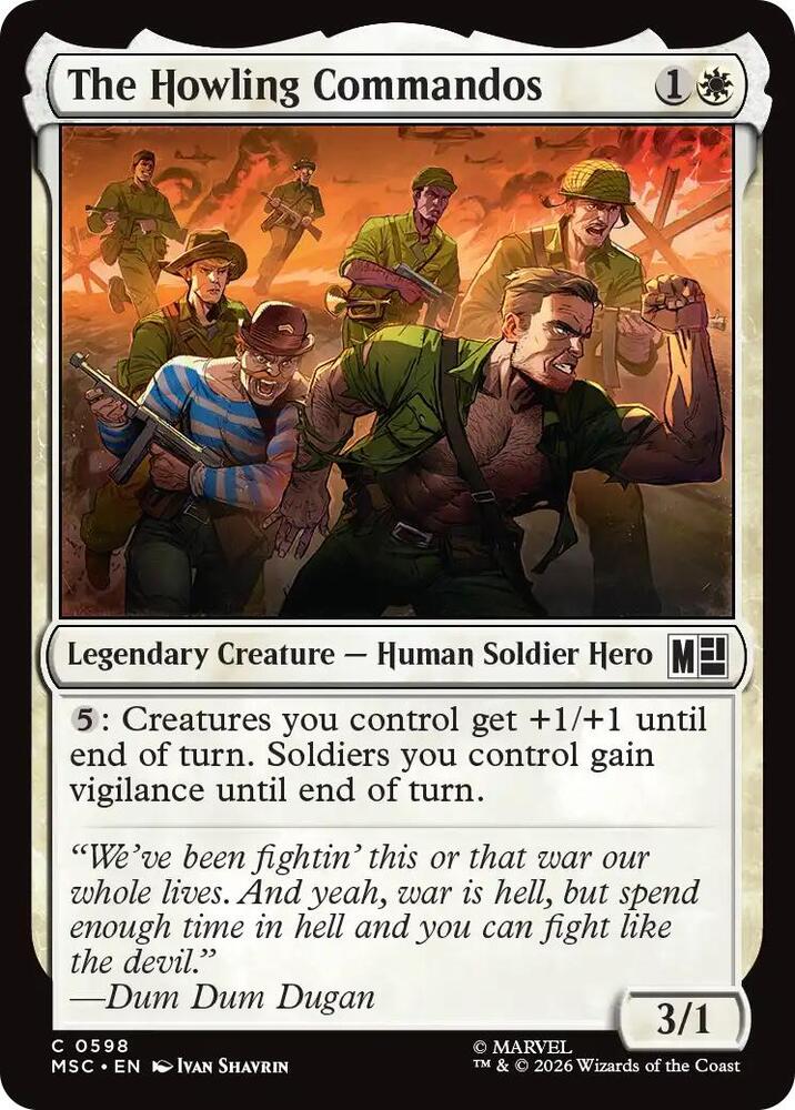 The Howling Commandos 598 card from Commander: Marvel Super Heroes