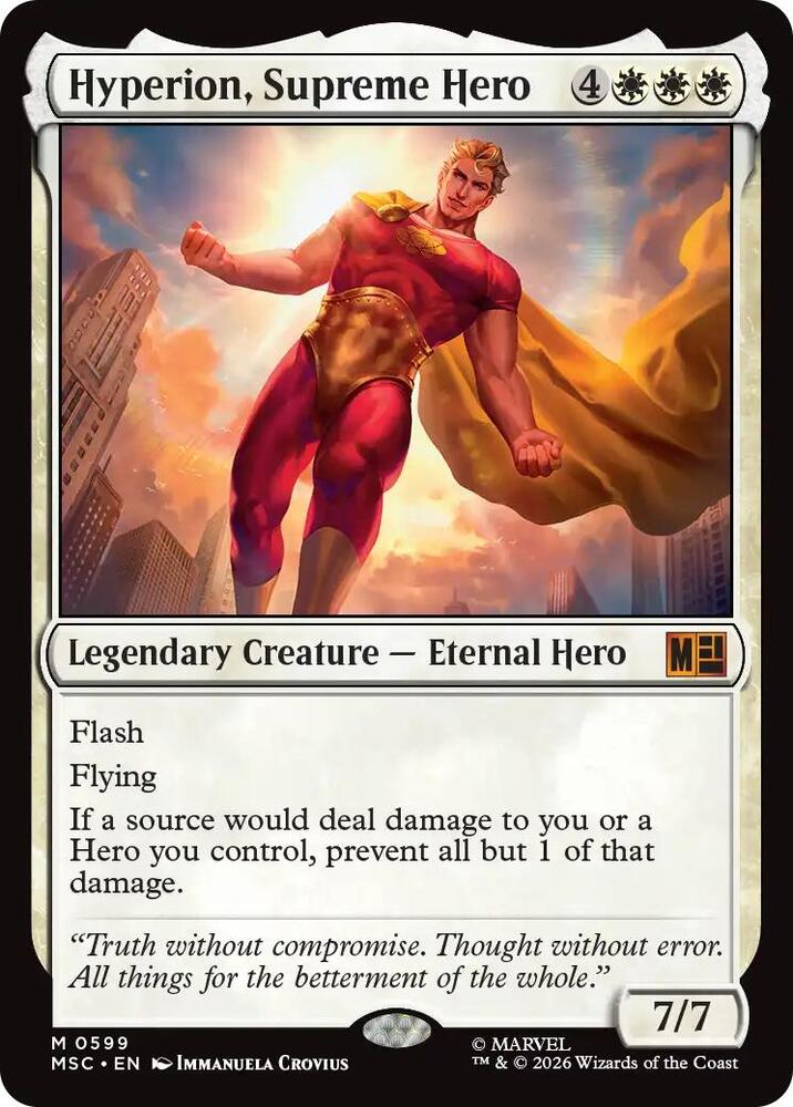 Hyperion, Supreme Hero 599 card from Commander: Marvel Super Heroes