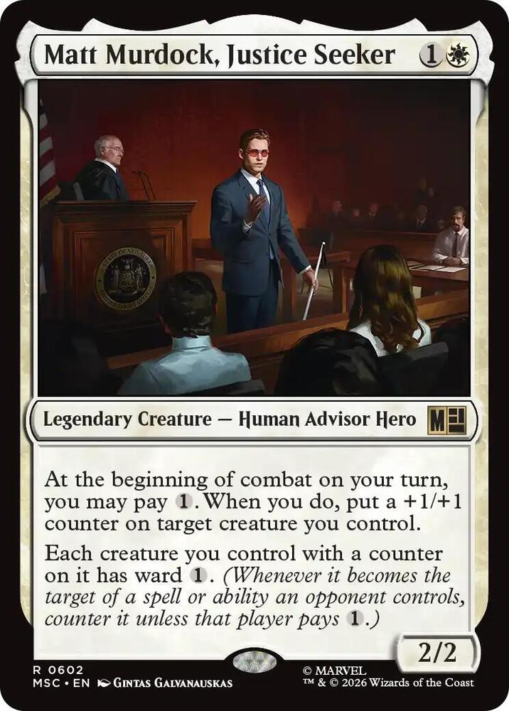 Matt Murdock, Justice Seeker 602 card from Commander: Marvel Super Heroes