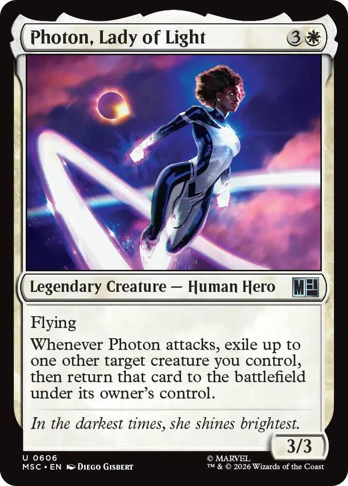 Photon, Lady of Light 606 card from Commander: Marvel Super Heroes