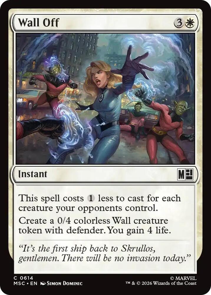 Wall Off 614 card from Commander: Marvel Super Heroes