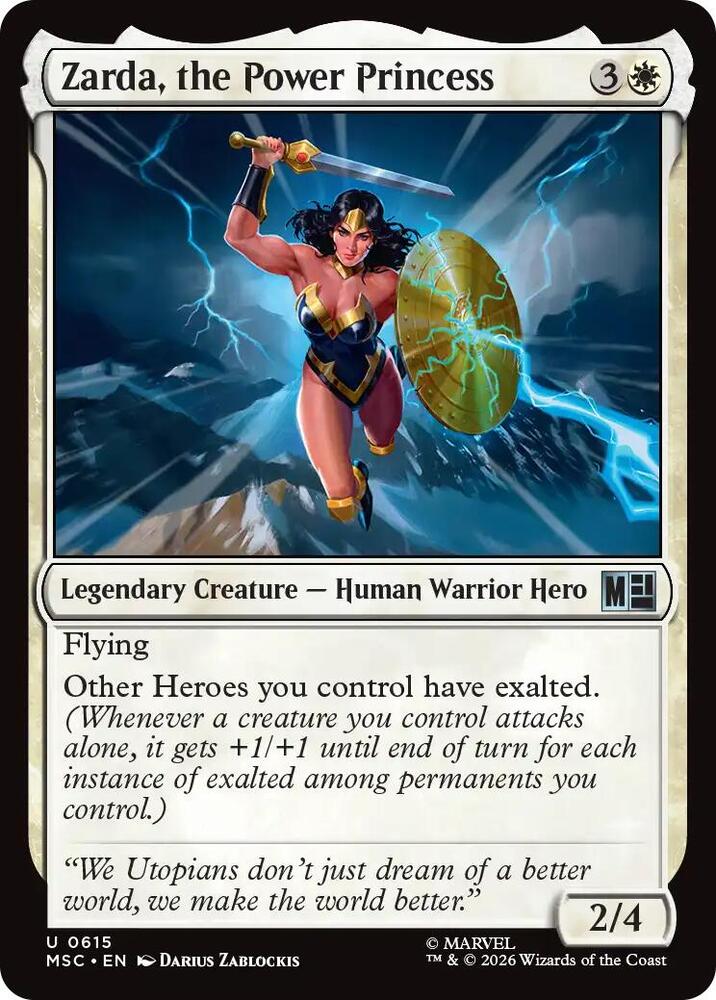 Zarda, the Power Princess 615 card from Commander: Marvel Super Heroes