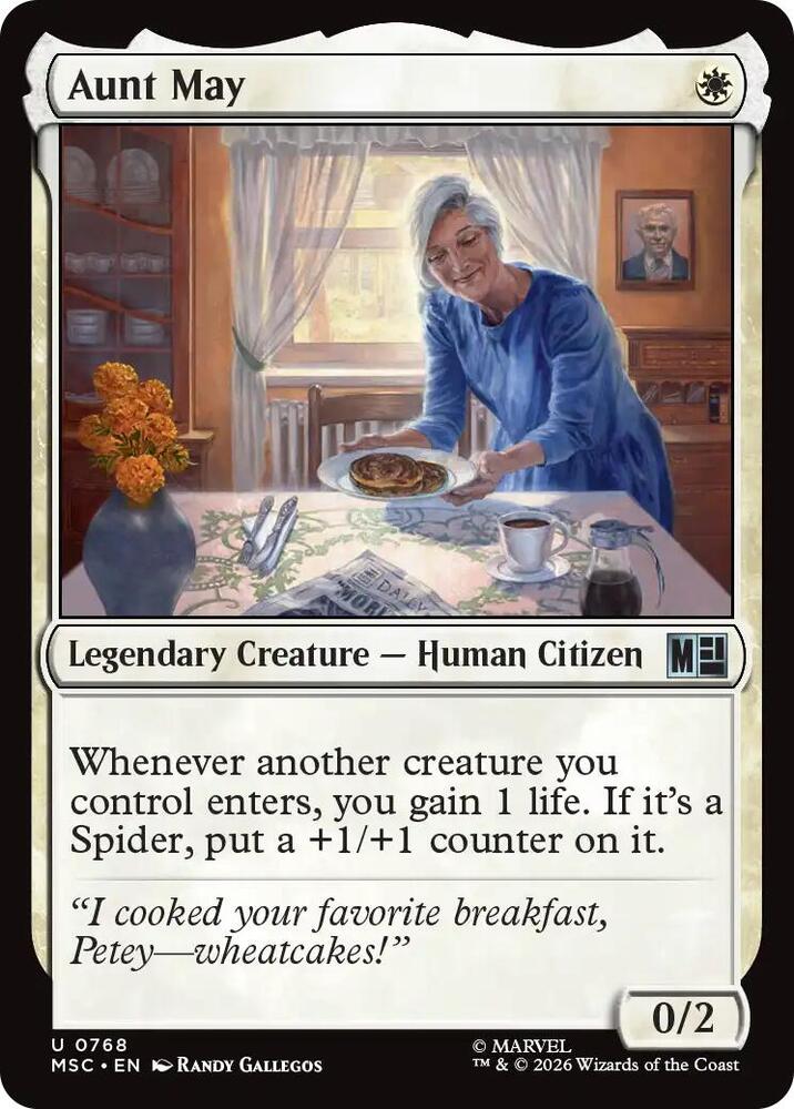 Aunt May 768 card from Commander: Marvel Super Heroes