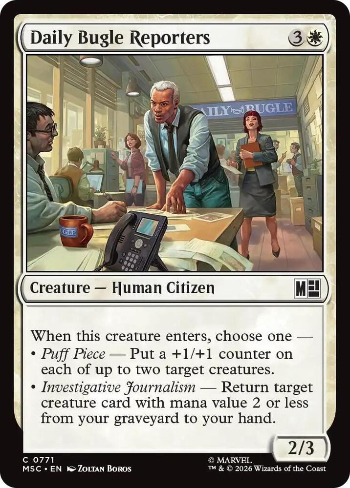 Daily Bugle Reporters 771 card from Commander: Marvel Super Heroes