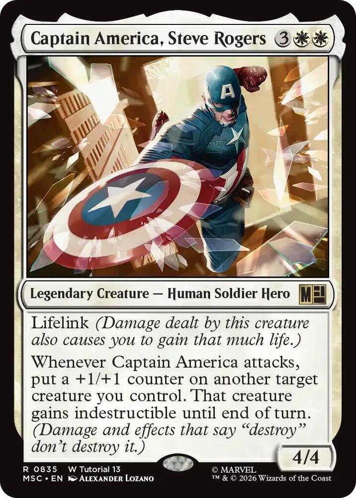Captain America, Steve Rogers 835 card from Commander: Marvel Super Heroes