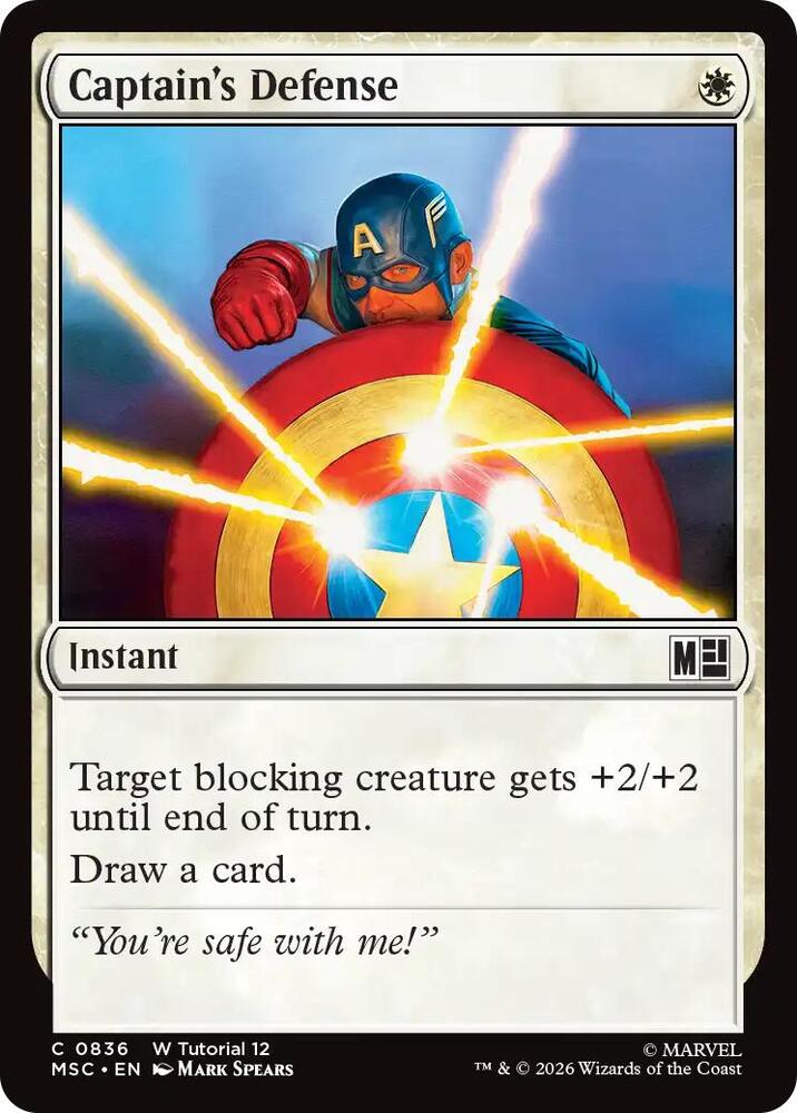 Captain's Defense 836 card from Commander: Marvel Super Heroes
