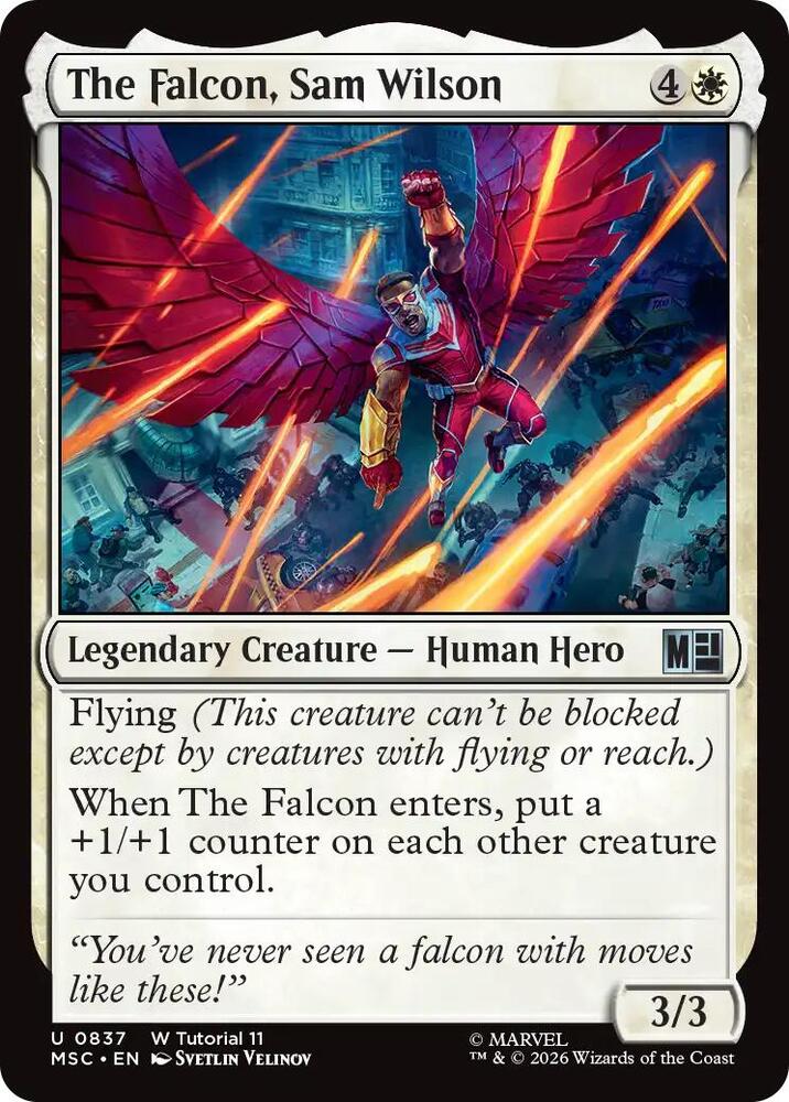 The Falcon, Sam Wilson 837 card from Commander: Marvel Super Heroes