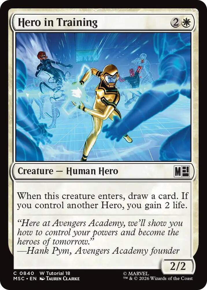 Hero in Training 840 card from Commander: Marvel Super Heroes