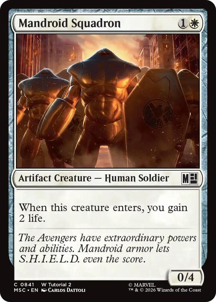 Mandroid Squadron 841 card from Commander: Marvel Super Heroes