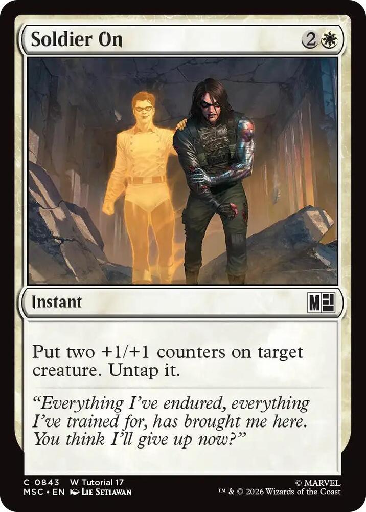 Soldier On 843 card from Commander: Marvel Super Heroes
