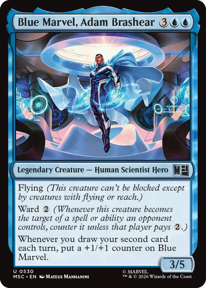 Blue Marvel, Adam Brashear 530 card from Commander: Marvel Super Heroes