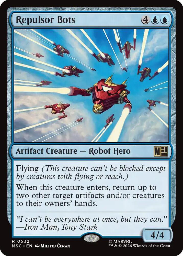 Repulsor Bots 532 card from Commander: Marvel Super Heroes