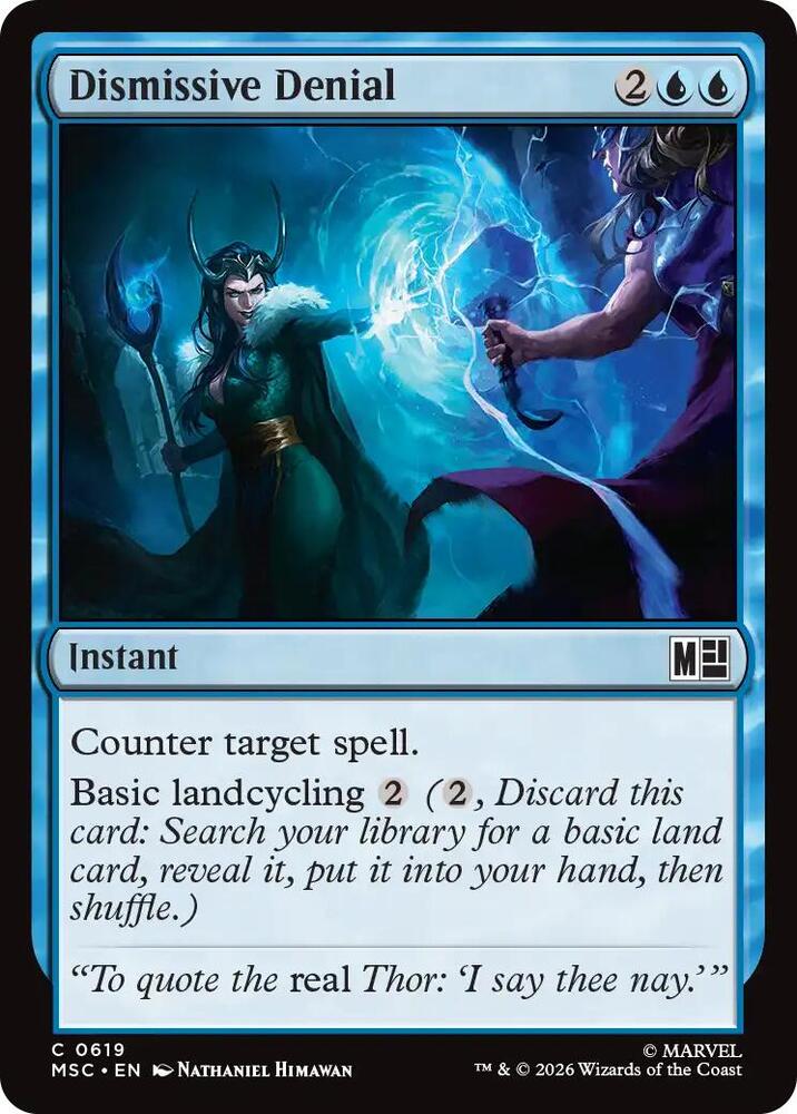 Dismissive Denial 619 card from Commander: Marvel Super Heroes