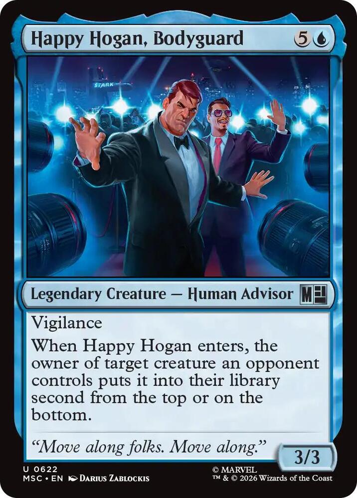 Happy Hogan, Bodyguard 622 card from Commander: Marvel Super Heroes