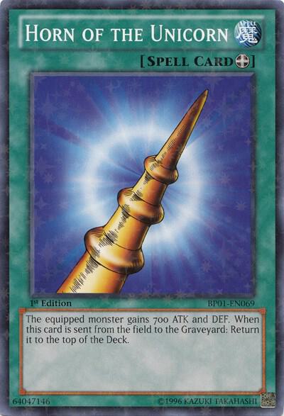 Horn of the Unicorn (Starfoil) BP01-EN069 card from Battle Pack: Epic Dawn