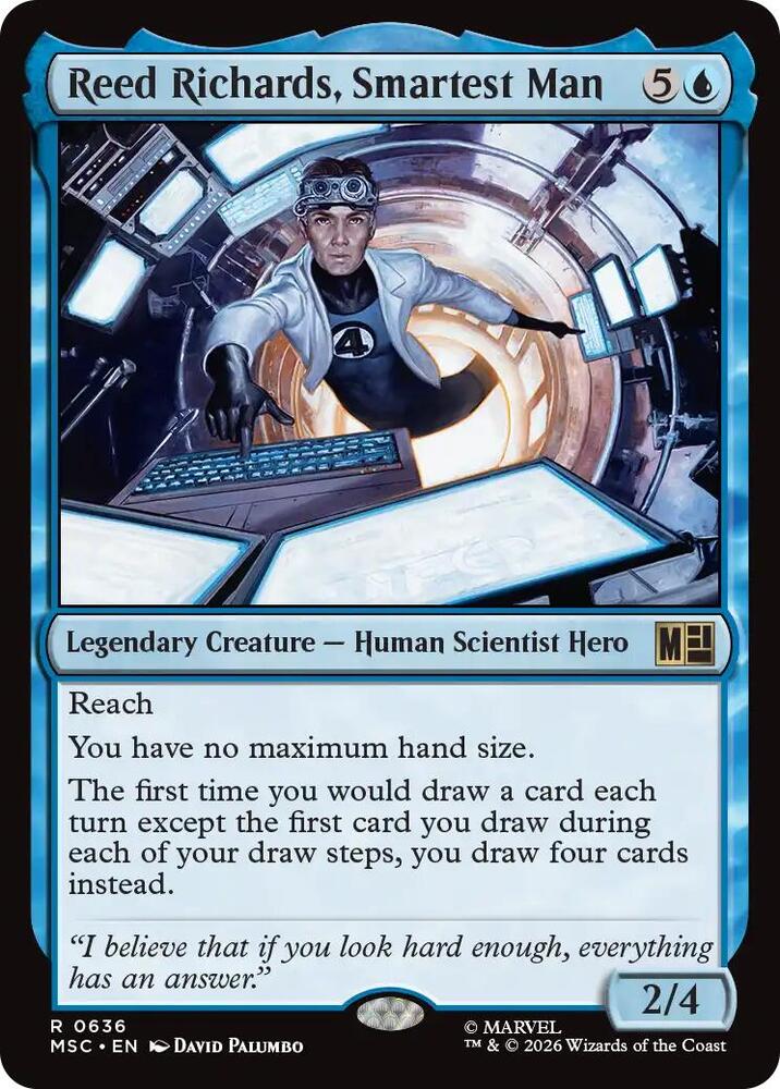 Reed Richards, Smartest Man 636 card from Commander: Marvel Super Heroes