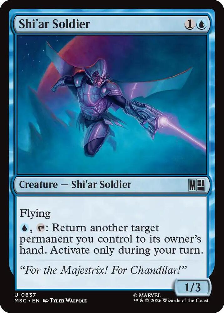 Shi'ar Soldier 637 card from Commander: Marvel Super Heroes