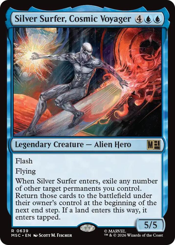 Silver Surfer, Cosmic Voyager 639 card from Commander: Marvel Super Heroes