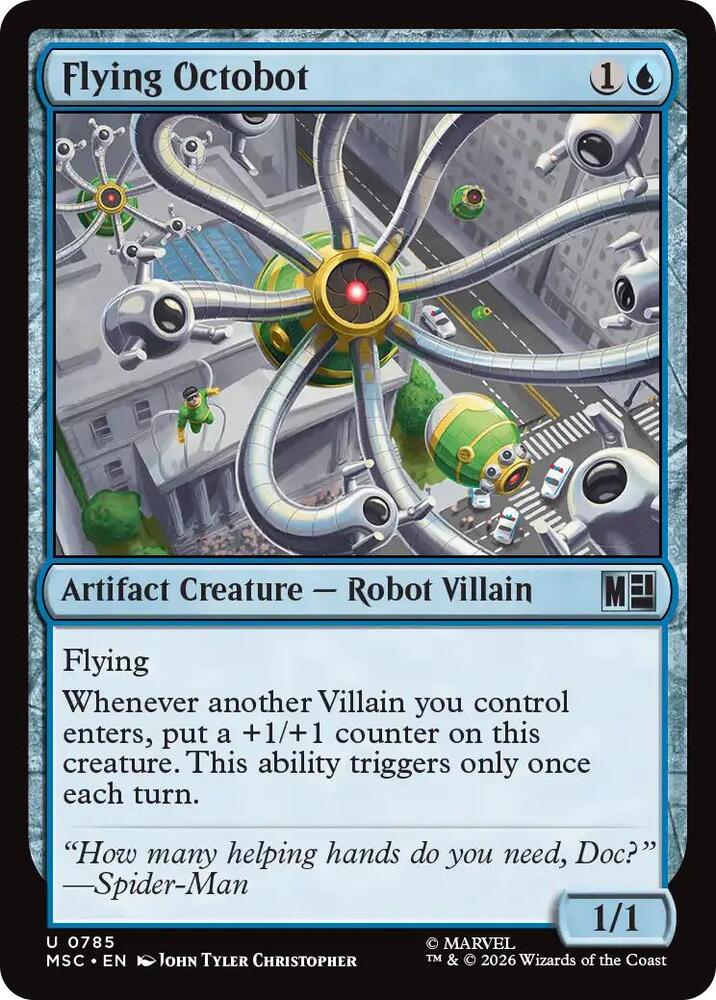 Flying Octobot 785 card from Commander: Marvel Super Heroes