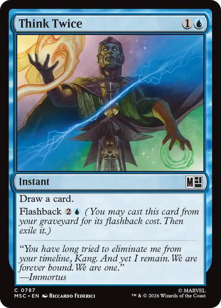 Think Twice 787 card from Commander: Marvel Super Heroes