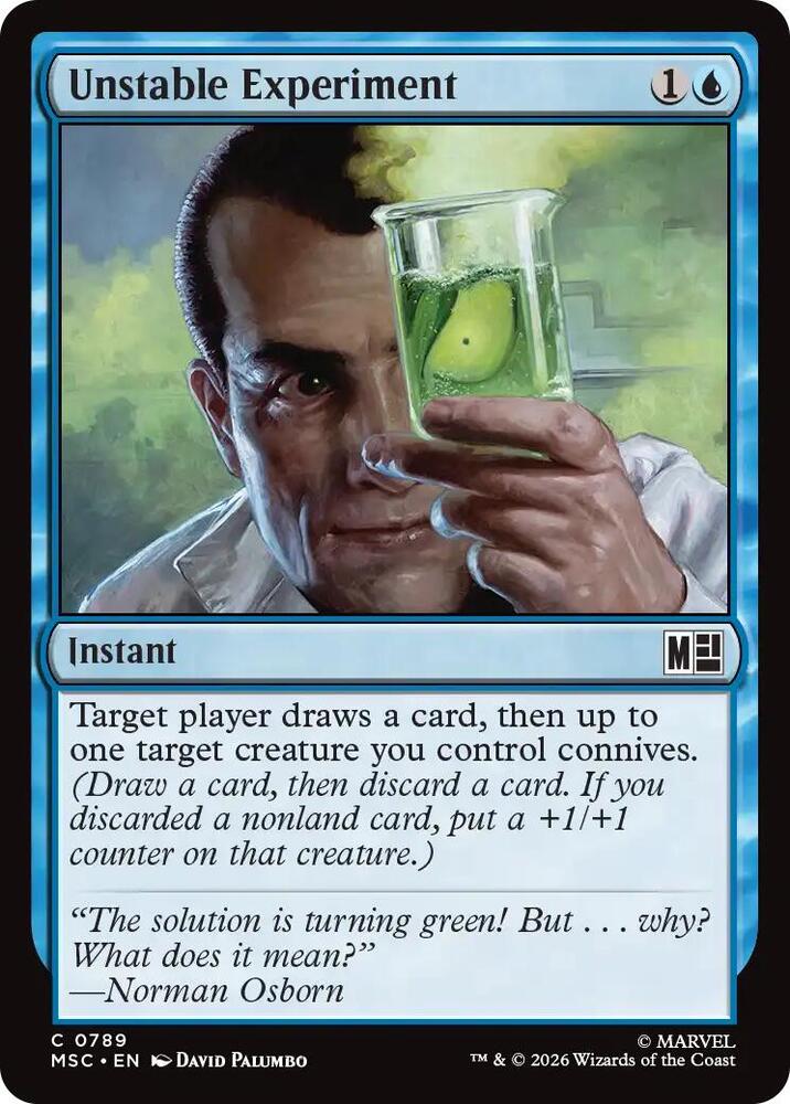 Unstable Experiment 789 card from Commander: Marvel Super Heroes