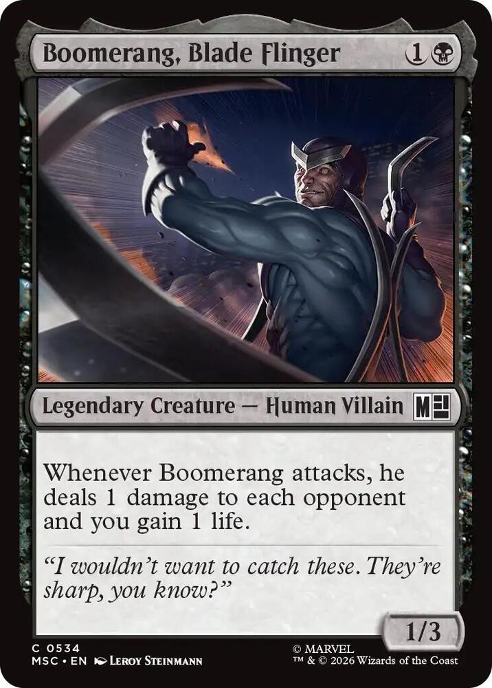 Boomerang, Blade Flinger 534 card from Commander: Marvel Super Heroes