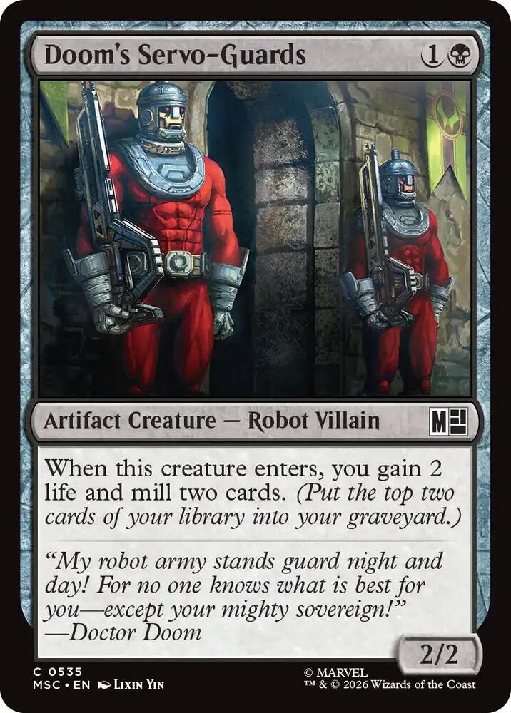 Doom's Servo-Guards 535 card from Commander: Marvel Super Heroes