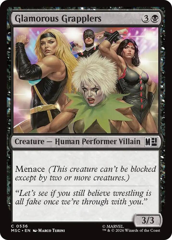 Glamorous Grapplers 536 card from Commander: Marvel Super Heroes