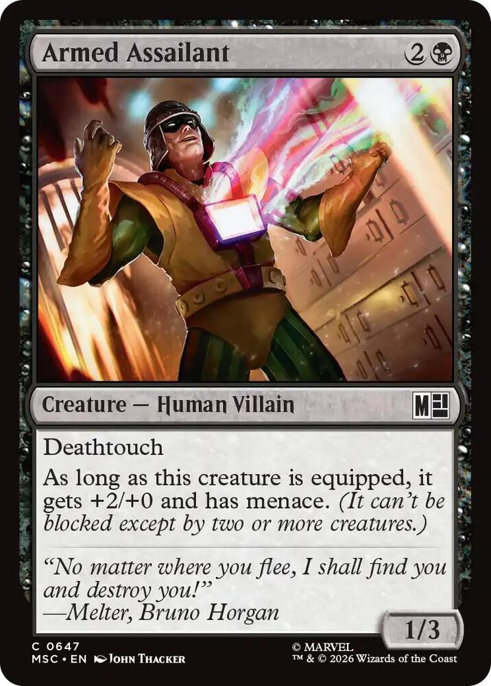 Armed Assailant 647 card from Commander: Marvel Super Heroes