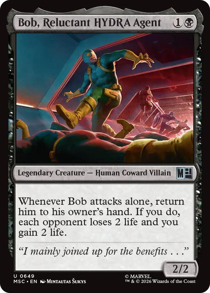 Bob, Reluctant HYDRA Agent 649 card from Commander: Marvel Super Heroes