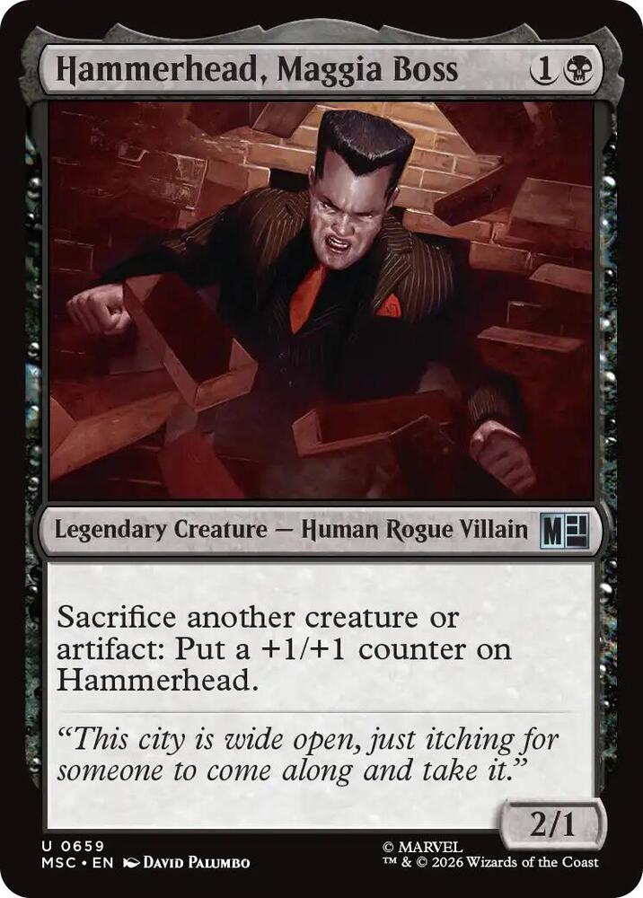 Hammerhead, Maggia Boss 659 card from Commander: Marvel Super Heroes
