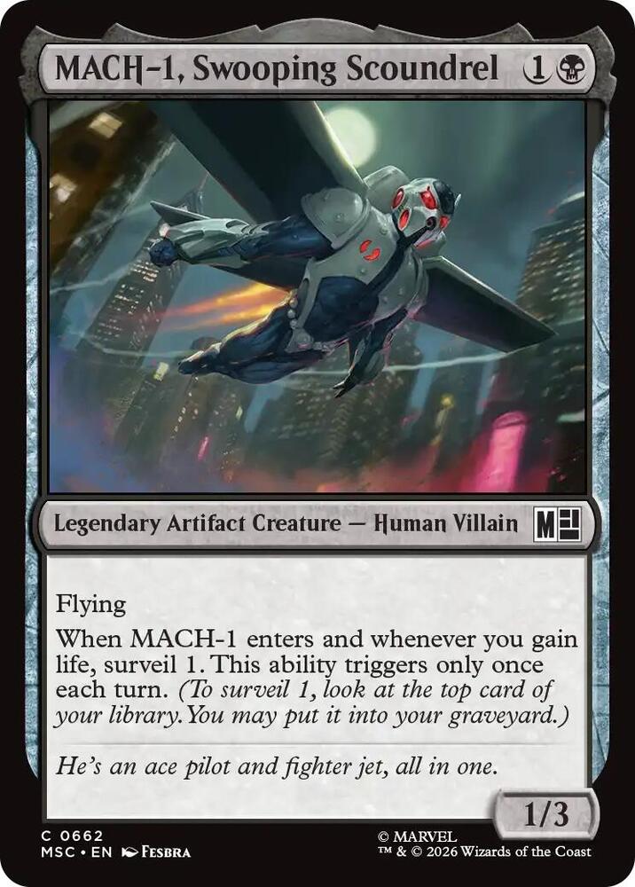 MACH-1, Swooping Scoundrel 662 card from Commander: Marvel Super Heroes
