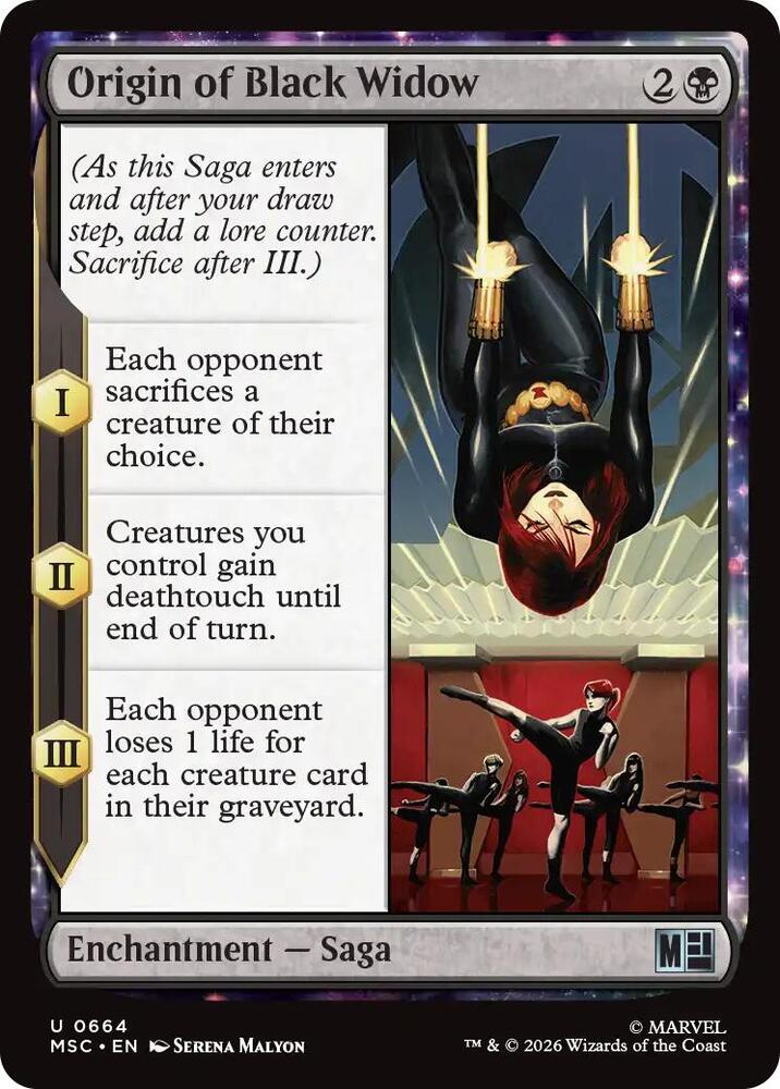Origin of Black Widow 664 card from Commander: Marvel Super Heroes