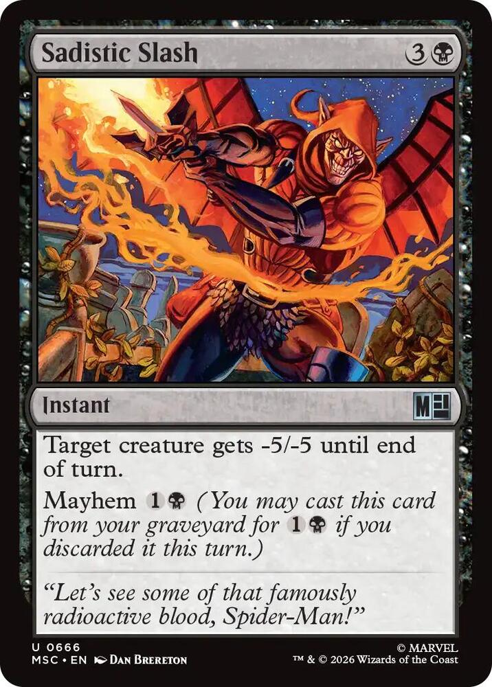 Sadistic Slash 666 card from Commander: Marvel Super Heroes