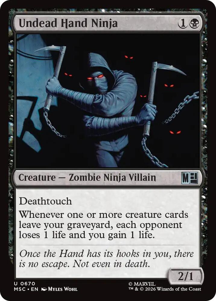 Undead Hand Ninja 670 card from Commander: Marvel Super Heroes