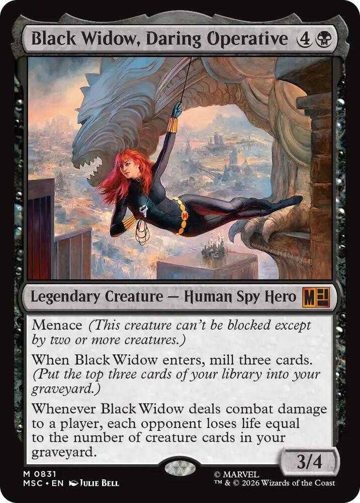 Black Widow, Daring Operative 831 card from Commander: Marvel Super Heroes