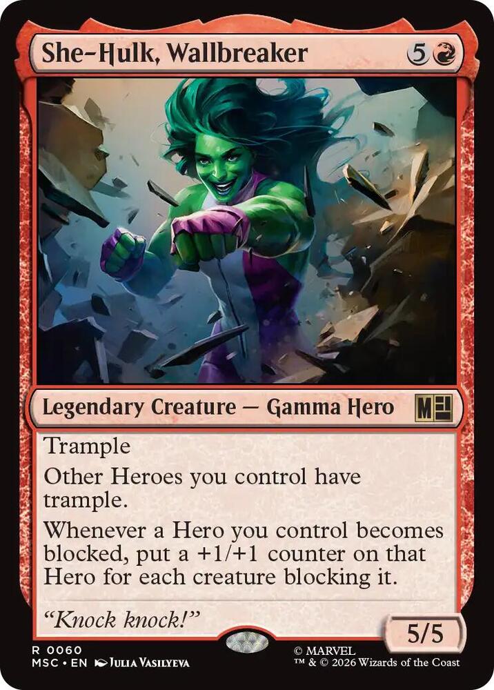 She-Hulk, Wallbreaker 60 card from Commander: Marvel Super Heroes