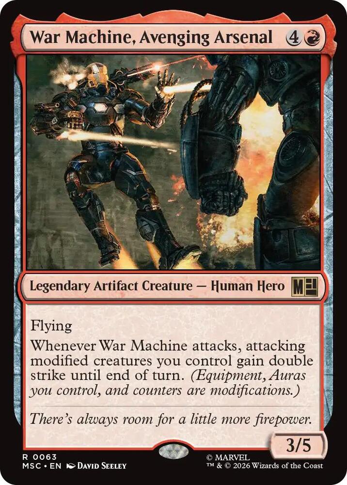 War Machine, Avenging Arsenal 63 card from Commander: Marvel Super Heroes