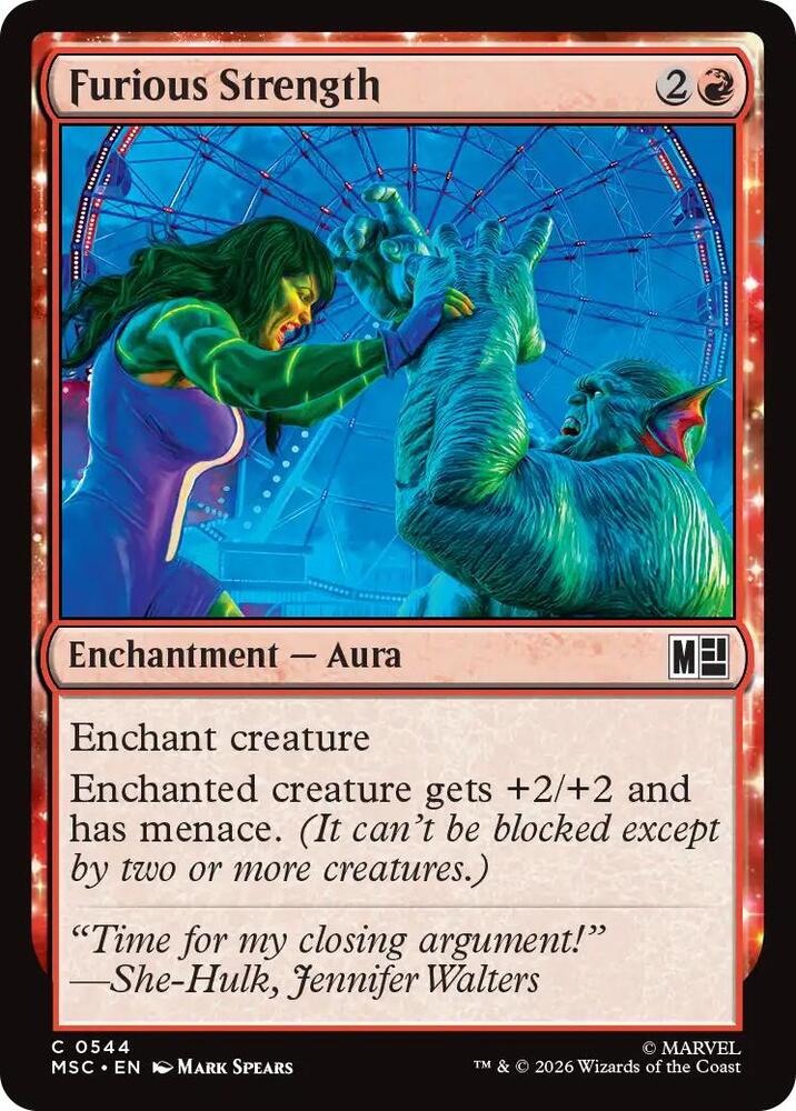 Furious Strength 544 card from Commander: Marvel Super Heroes