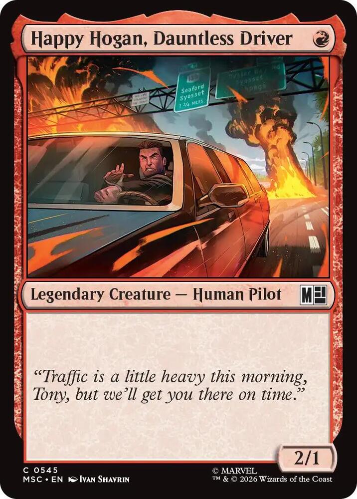 Happy Hogan, Dauntless Driver 545 card from Commander: Marvel Super Heroes