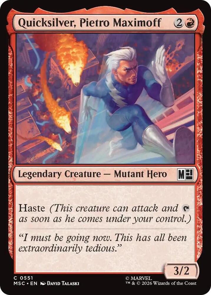 Quicksilver, Pietro Maximoff 551 card from Commander: Marvel Super Heroes